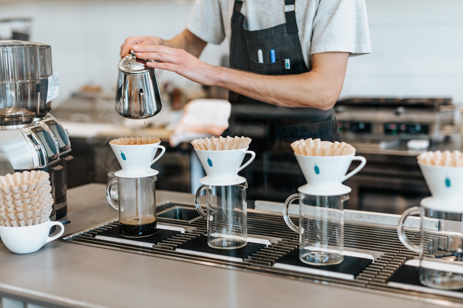 Barista pouring filter coffee — café margin checker by Barton Accountancy